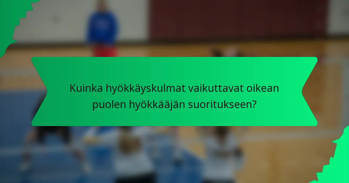 Kuinka hyökkäyskulmat vaikuttavat oikean puolen hyökkääjän suoritukseen?